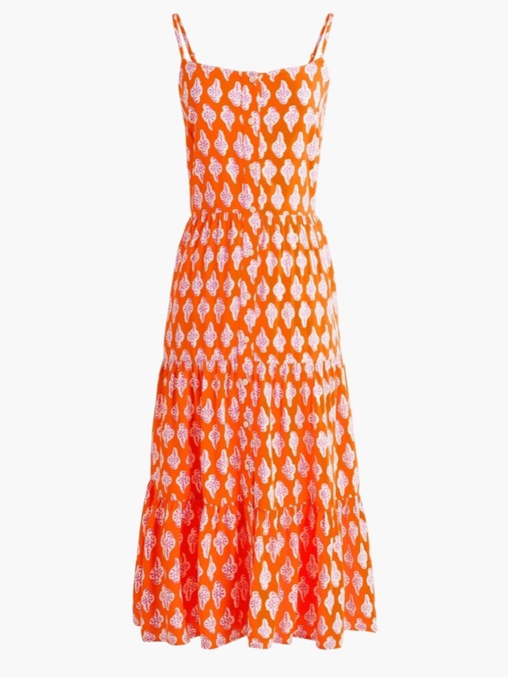 Jcrew Printed Tank Midi Dress